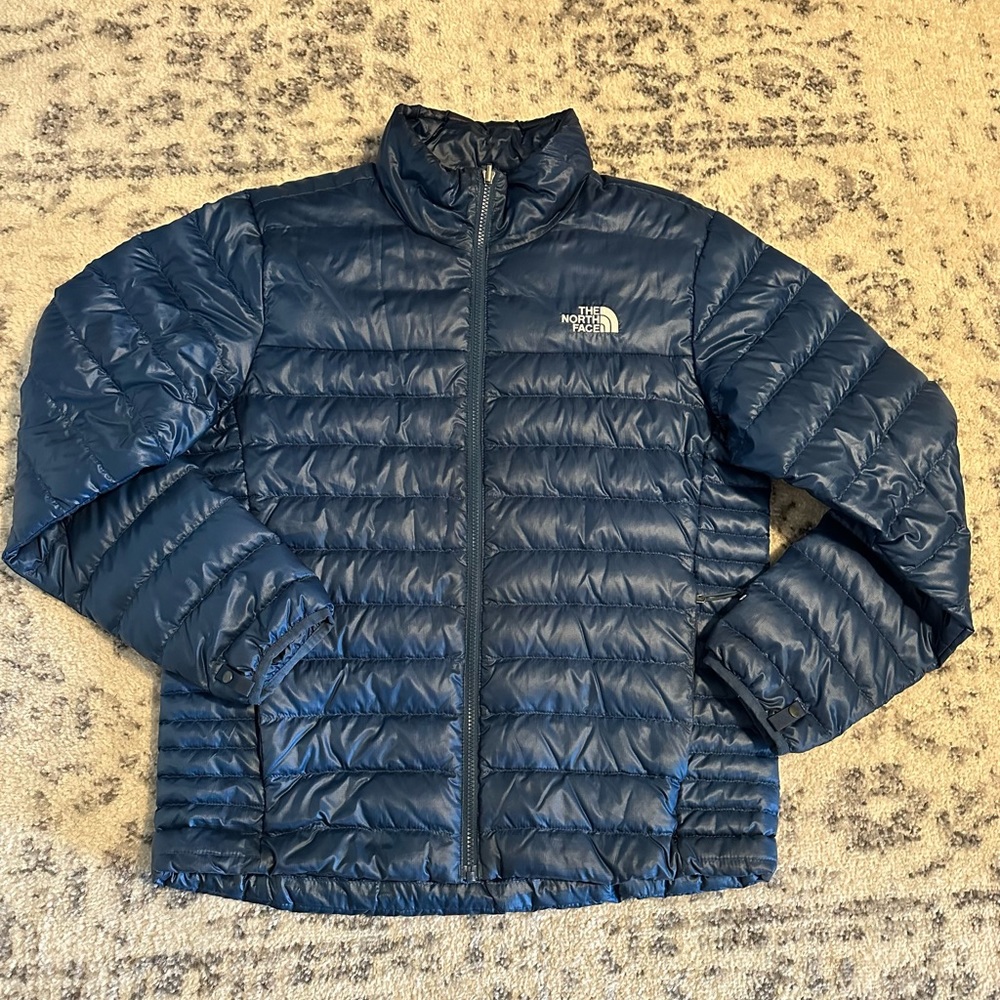 North Face Down Jacket, 550 Ocean Blue - Medium